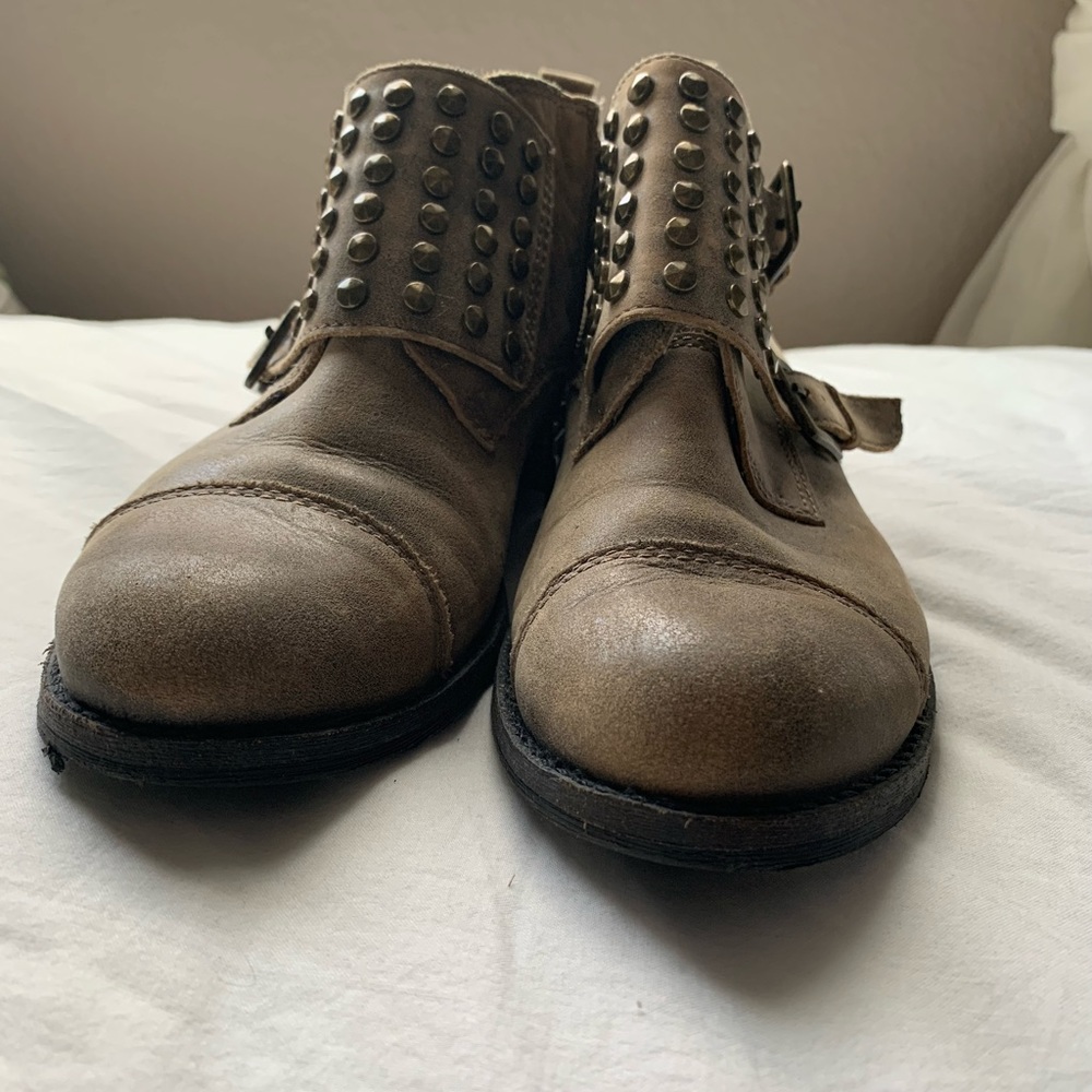 Lucky Brand Booties - Dosey Studded Monk Strap
